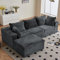 Vamcheer Ecksofa mit Schlaffunktion - Big Sofa 3 Sitzer für Wohnzimmer, L Form Couch, Modulares Schlafsofa, Moderne Schlafcouch, Eckcouch mit 5 Kissen, 274 x 102 cm, Grau