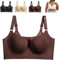 Promptanda Bra, Shapedly Back Smoothing Push-Up Bra, Wireless Bra for Women, Back Smoothing Bra, Deep Cup Bra Hide Back Fat (Brown,34-B)