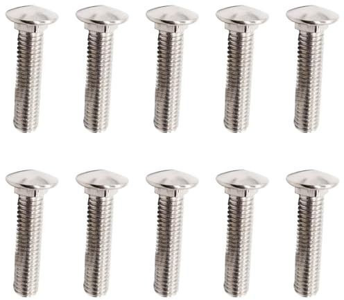 10 bulloni a testa tonda quadrata a tazza, M8 x 30 mm, in acciaio inossidabile, bulloni a testa tonda per legno, cartongesso e mobili
