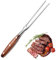 Fourchette a Viande en Acier Inoxydable de 30 cm avec Poignée en Bois, pour Steak, Rôti, Poulet Rôti & Légumes - Fourchette pour Grill Non Tachetée avec Longues (30cm-marron)
