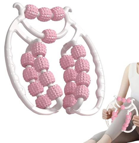 Kouamor Relax Roller 20 Räder, 20 Runden Schlankmassagewalze, Arm Bein Massage Kreisförmige Beinklemmen für Golfer Ellbogen, Massage Roller Muskel Relaxer Roller (Rosa)