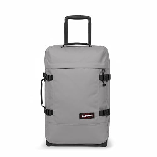 Eastpak Tranverz S Kabinentrolley 42L (51 x 32,5 x 24 cm), robuster Koffer mit Rollen, leichtes Handgepäck mit 2 Fächern, Teleskopgriff & TSA-Schloss - Pebble Grey