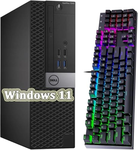 Dell Optiplex 7040 SFF Small Form Factor Desktop, Intel Quad Core i5-6500 3.2GHz up to 3.6GHz, 8GB RAM, 256GB SSD, 4K Support, QWERTY Keyboard, Win11 Pro (Refurbished)