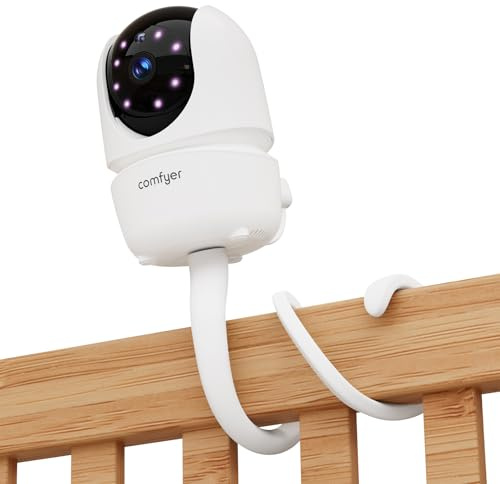 Comfyer Baby Monitor Mount for BM01, 16.5 Inch Flexible Arm Bracket, Stable Camera Holder Attaches to Crib, No Tools or Wall Damage