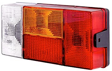 HELLA Rückleuchte - Glühlampe - 12V / 24V - Anbau - ECE/nicht SAE - Lichtscheibenfarbe: mehrfarbig - Stecker: Flachstecker - rechts - Menge: 1 - 2VP 006 040-121
