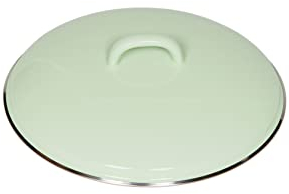 Riess, 0100-006, Deckel mit Chromrand 22, CLASSIC - BUNT/PASTELL, Farbe Nilgrün, Durchmesser 22 cm, Höhe 6.0 cm, Emaille, optional zu Töpfen und Kasserollen