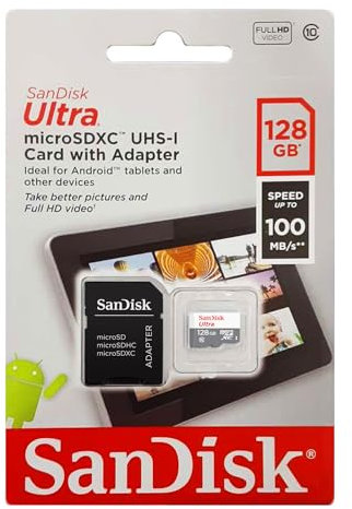 SanDisk Ultra 128 GB MicroSDHC UHS-I Memory Card with SD Adapter - Standard Packaging