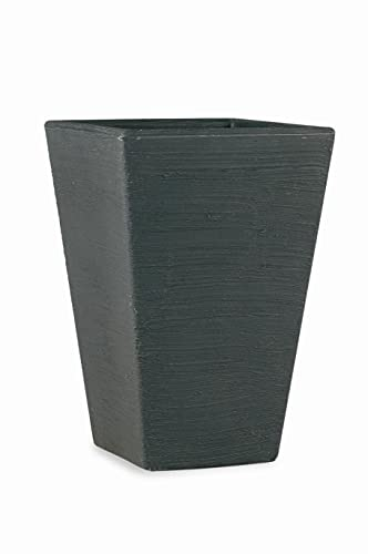 Giglio square resin vase 80 cm. Antracite -
