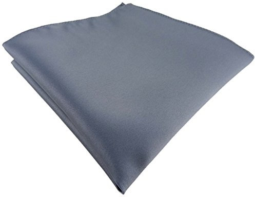 TigerTie Satin Einstecktuch in silbergrau einfarbig Uni - Tuch Polyester - Größe 26 x 26 cm