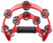 ROSENICE Jingles Tambourine mit zwei Reihen, Halbmond, Musik, Metall, Handambourine (rot)