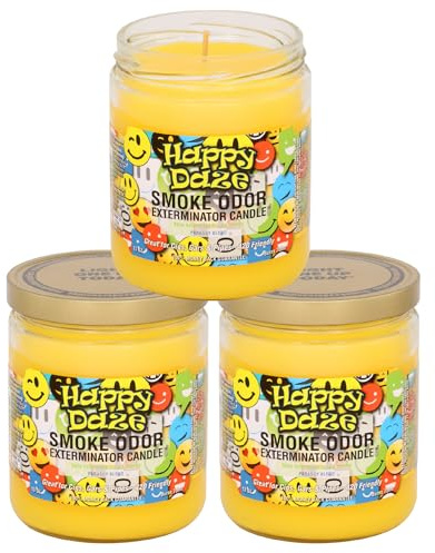 Smoke Odor Exterminator Duftkerze im Glas, 370 g, Happy Daze, 3 Stück
