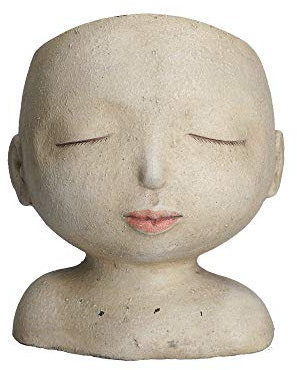 RITUALI DOMESTICI - Medea Cachepot Bibì con Occhi Chiusi - Arredo Casa, Cachepot - Linea Medea - Idea Regalo - Resina - 20x18xh24 cm