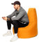 PATCH HOME Gamer Kissen & Lounge Sitzsack – befüllbar mit Reißverschluss, gefüllt mit Styropor, geeignet für In- & Outdoor. Perfekt als Gaming Sessel Sitzkissen| (Orange - Ø 80cm x Höhe 90cm)