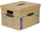 Bankers Box 5er-Pack Kleine klassische Umzugskartons, mit verstärkten Griffen, Zusammenbau ohne Klebeband, Box mit Deckel, 38,1 x 30,5 x 25,4 cm (7714902)