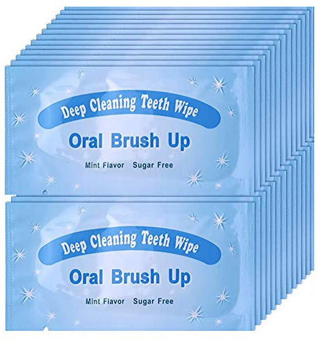 UNIQUE2U 100 pcs Disposable Textured Deep Cleaning Teeth Wipes Finger Brush Teeth Wipes Oral Brush Finger Brush Ups Clean Wipes(100pcs)