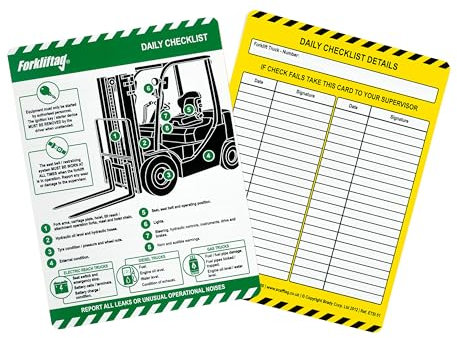 Scafftag by Brady Forklifttag Status Insert Pack – 10 Safety Inserts for Forklift Inspection System and Pre-Shift Safety Compliance - Forklift Safety Tag