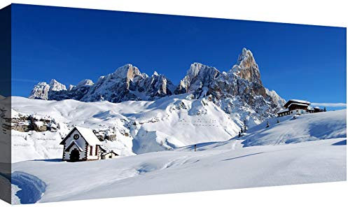 canvashop Quadri Moderni Montagna 120X60 Cm Pale Di San Martino di Castrozza Quadro Stampa Su Tela Canvas Dolomiti Neve