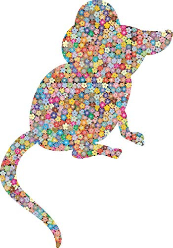Akachafactory Aufkleber Sticker Motorrad Auto Peace and Love Blume Hippie Flower Maus Ratte r4