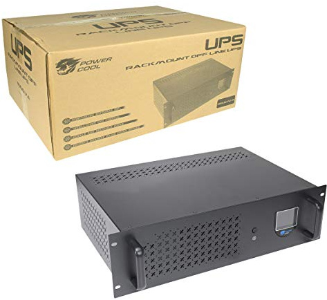 Powercool Intelligent Rackmount 1500VA UPS - 900W - 3U Off-Line UPS with AVR, USB Monitoring, Surge Protection, 1× UK Socket, 4× IEC C13, 2 x RJ45, Generator Compatible | 2x 12V 8Ah Battery
