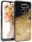 EAZY CASE Hülle kompatibel mit LG K40s Schutzhülle mit Flüssig-Glitzer, Handyhülle, Schutzhülle, Back Cover mit Glitter Flüssigkeit, TPU/Silikon, Transparent/Durchsichtig, Gold