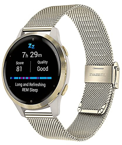 TRUMiRR Ersatz für Garmin Venu 3S/Venu 2S 40mm/Vivoactive 4S/Vivomove 3S Damen Armband, 18mm Metall Masche Edelstahl Uhrenarmband Ersatzband für Fossil Damen Q Venture HR Gen 4,Withings Steel HR 36mm