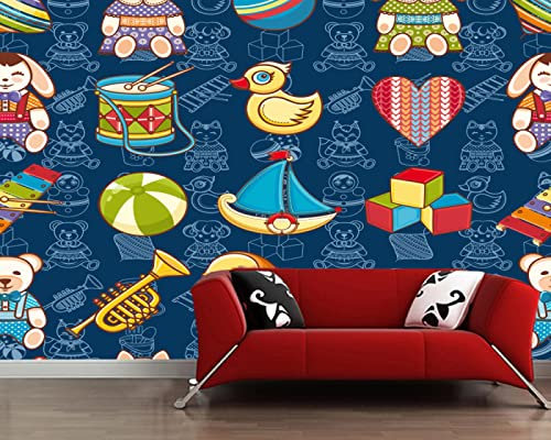 Benutzerdefinierte Kindertapete, Leben im Meer, 3D-Cartoon-Wandbild für Wohnzimmer Kinderzimmer Hintergrund PVC-Tapete * 430 cm x 300 cm (169,3 x 118,1 Zoll)