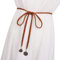 CHENGZI Modischer Damengürtel, Taillenkette, Seil, geflochten, lässig, dünner Gürtel für Damenkleid, A-braun, Belt Width : 1 cm , Belt length : 150 cm