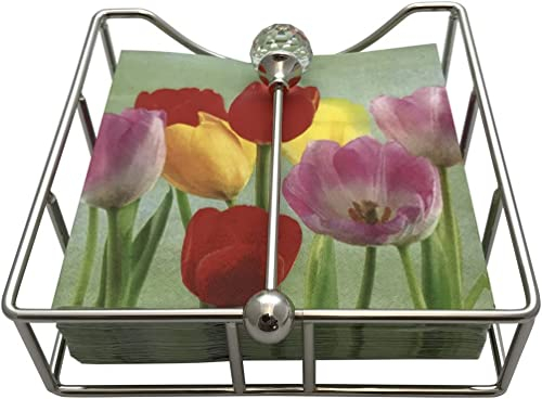 SILBERKANNE Serviettenhalter Hamburg 14,5x14,5x5 cm mit Kristall in Premium Silber Plated versilbert in Top Verarbeitung