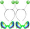 Vibbang 2 Stück Alien Brille Kostüm Sonnenbrille, 2 Stück Lustige Martian Antenne Stirnband, Party Brillen, Dekorative Alien Space Kostüm Cosplay Party Rave Accessoires Halloween Karneval