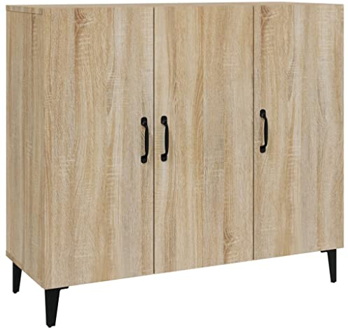 vidaXL Sideboard Kommode Anrichte Schrank Beistellschrank Mehrzweckschrank Standschrank Wohnzimmer Flur Sonoma-Eiche 90x34x80cm Holzwerkstoff