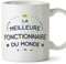 MUGFFINS Tazas para FUNCIONARIA mujer - En Francés - Meilleur du Monde - 11 oz / 330 ml - Regalo original y divertido