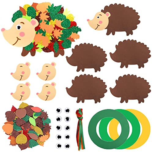 Herbst Bastelset Für Deko - 128 Stück Kranz Und Igel DIY Set - Kinder Basteln Für Halloween Weihnachten - Ornamente Und Kränze