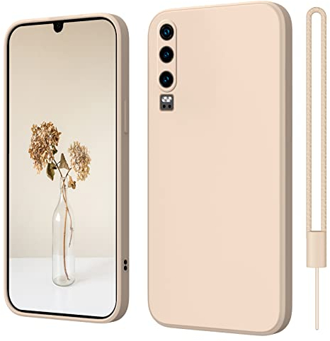 ElestBela Huawei P30 Hülle Silikon Case - Ultra Dünn Mit Microfiber, Kameraschutz Und Bildschirmschutz - Kratzfeste Hanyhülle Für P30 Khaki