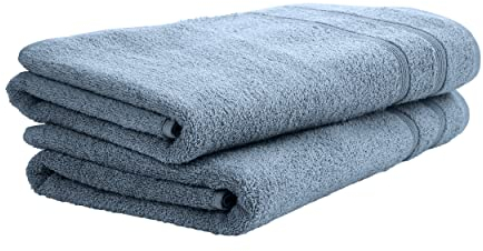 Uncover by Schiesser Duschtuch Brooklyn im 2er Set | Badetuch aus 100% Baumwolle | Oeko-TEX | Weich, saugstark, schnelltrocknend | 70x140cm | Hellblau