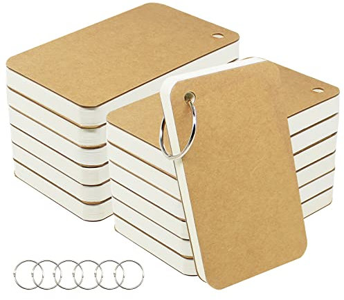 ZMCYN 12 Pack 720 Pcs Revision Flash Cards 3 x 5 Inches, Easy Flip Flash Card Blank Study Index Cards with Binder Ring, Cute Flash Cards for Kids, School Studying