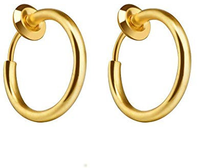 IKFIVQD Wunderschön zerbrochener Schmuck, klassische Hip-Hop-Frauen, brauchen Piercing, keine Ohrringe, einziehbare Creolen, Strass-Ohrringe, baumelnd, gold, Einheitsgröße