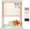 Radeco® Bambus Jalousie innen helle eichen 90 x 130 cm, 50mm Lamellen aus Bambus Holz, Breiten von 60 bis 210 cm erhältlich, innenjalousie, Fenster jalousien