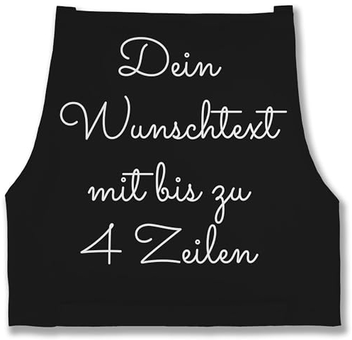 Schürze - Aufdruck selbst gestalten - Wunschtext I Geschenk personalisiert - 85x69 - Schwarz - kochschürze herren bedrucken kochschuerze maenner personalisierte beschriften backschürze