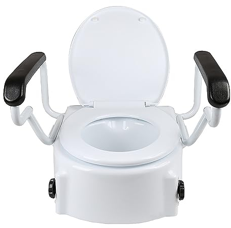 Alzata per WC, Alzata per WC Rialzata con Manici Altezza Regolabile per Supporto E Compatibile con Sedile WC