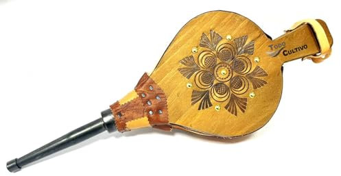 Soufflet artisanal en bois et cuir de 46 cm. Fabriqué à la main avec des matériaux nobles.
