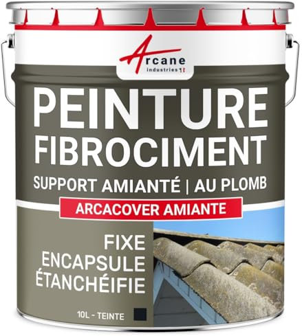 Peinture fibro ciment pour encapsulage, support amiante et plomb : Arcacover amiante - 10 L Ardoise - ARCANE INDUSTRIES
