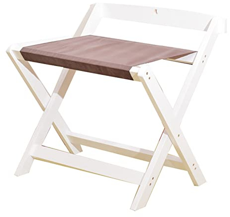 Support de Valise, Porte-Bagages Vintage pour Chambre d'hôtes, Stand de Valise Pliante en Bois, Bagages en Bois de Bambou, Porte-Bagages Pliable pour l'hôtel Home White
