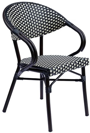 Oviala Bistrostuhl Pariser aus Aluminium, Schwarz
