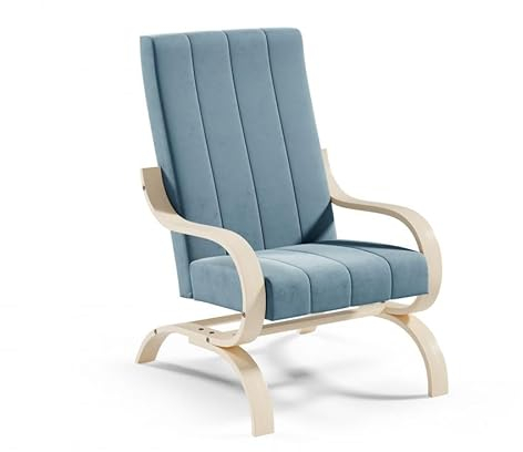 LIKMA Türkis Otto Sessel Wohnzimmer mit Armlehnen, Modern Relaxsessel 64x101x83 cm Schlafzimmer Armlehnensessel Polstersessel Armchair Living Room Samt Stoff: Jasmine 85
