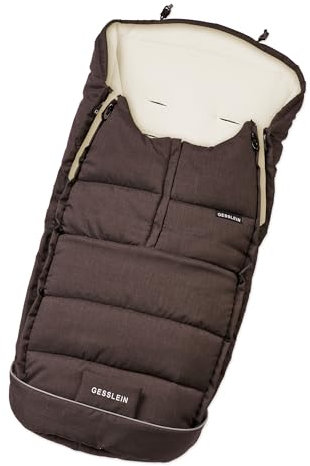 Gesslein Fußsack Igloo, Babyfußsack (mitwachsend & rutschsicher, geschützter Kopfbereich, pflegeleichter Fußsack Kinderwagen), schoko meliert