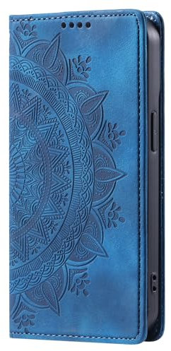 CASEONJAN Coque pour Xiaomi Redmi 13C / Poco C65, Premium Étui Housse en Cuir PU de Protection avec [Porte Cartes], Clapet Folio Portefeuille pour Redmi 13C / Poco C65 (Vintage Bleu)