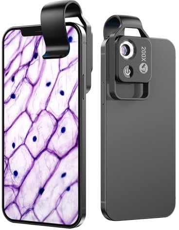 AEPXEL 200X Smartphone Mini Microscope Nano Zoom Portable Handheld Microscope for Kids with LED Light