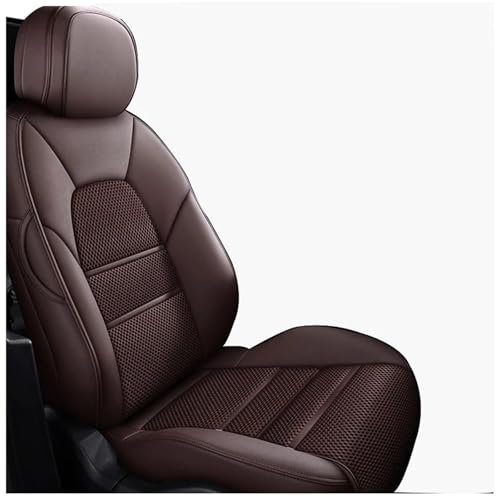 IITA Sitzbezüge Auto Leder Auto Sitzbezug für Toyota für Avensis T25 Auto Zubehör Interior Center Full Set Custom Auto-Schonbezüg(Braun)