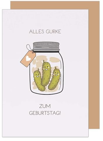 Edition Seidel Premium Geburtstagskarte mit Umschlag. Glückwunschkarte Grußkarte Karte mit Spruch Geburtstag Happy Birthday Mann Frau Gurke lustig (G3717 SW025)