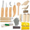 Wood Carving Tool Set 24pcs Complete Wood Whittling Kit Wood Carving Tools Whittling Kit Basswood Carving Blocks Ergonomic Carving Knives Wood Carving Set for Beginners and Professionals